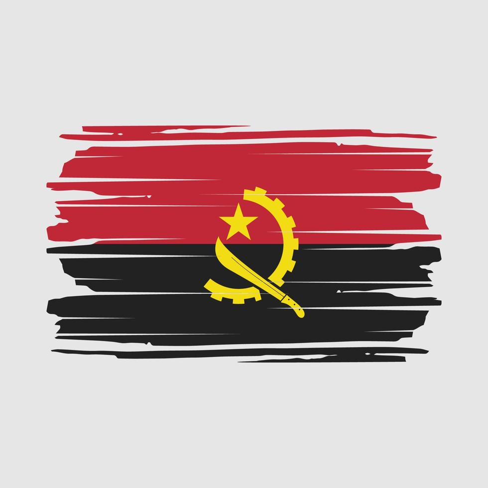 Angola Flag Brush Vector