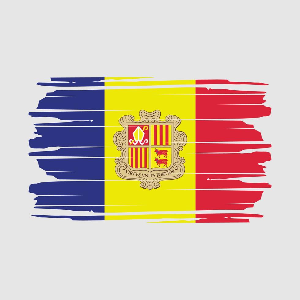 Andorra Flag Brush Vector