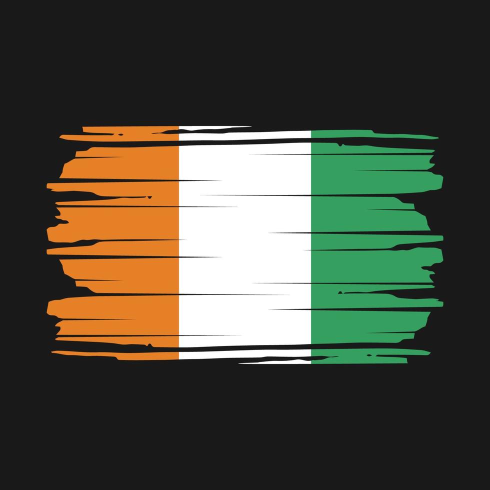 Ivory Coast Flag Brush Vector