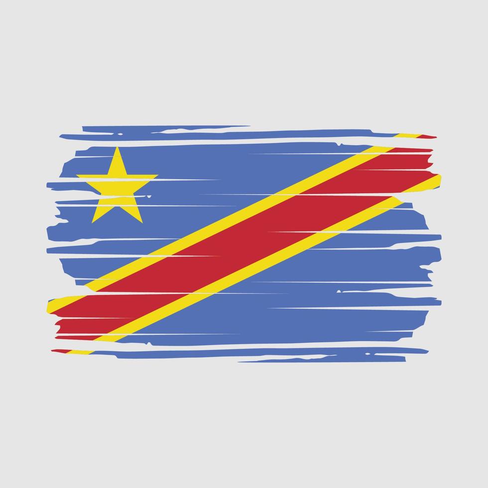 Republic Congo Flag Brush Vector