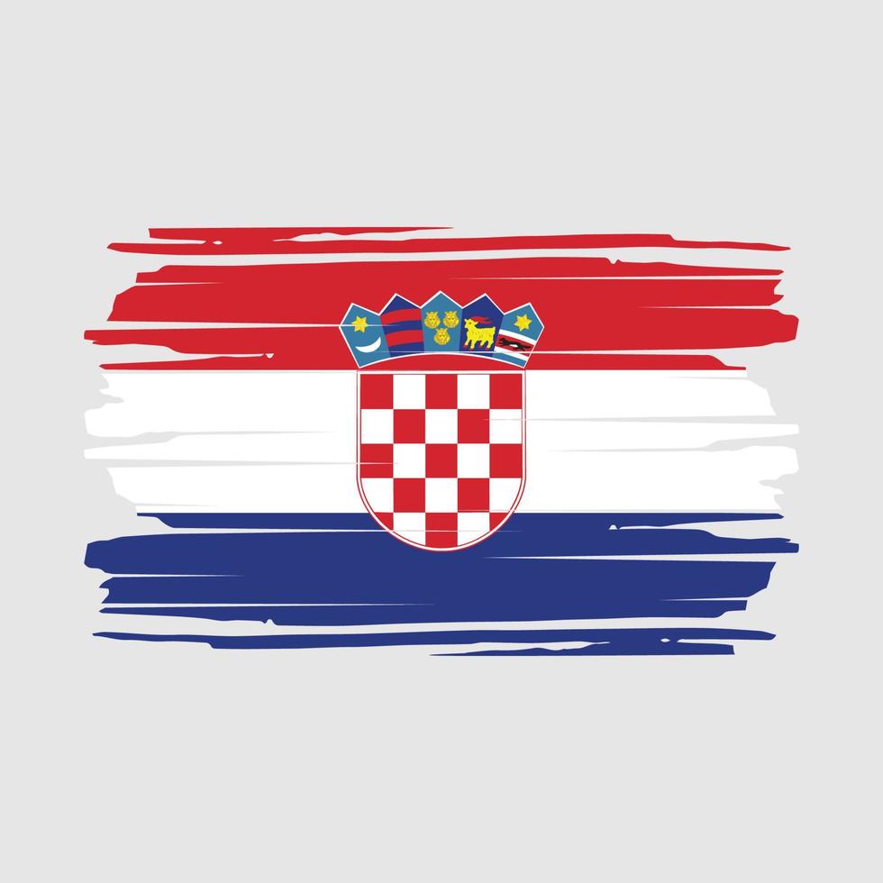 Croatia Flag Brush Vector