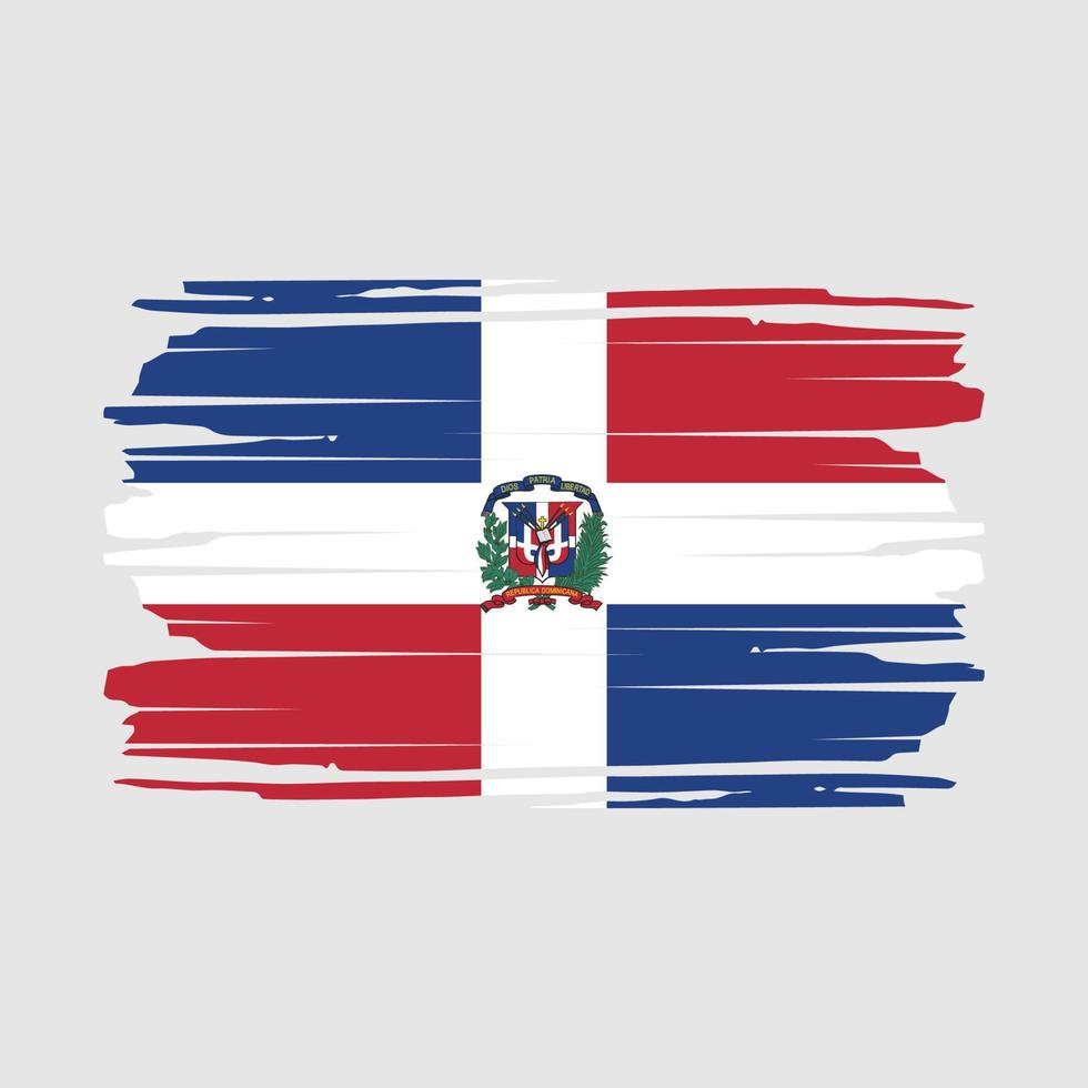 vector de pincel de bandera de república dominicana