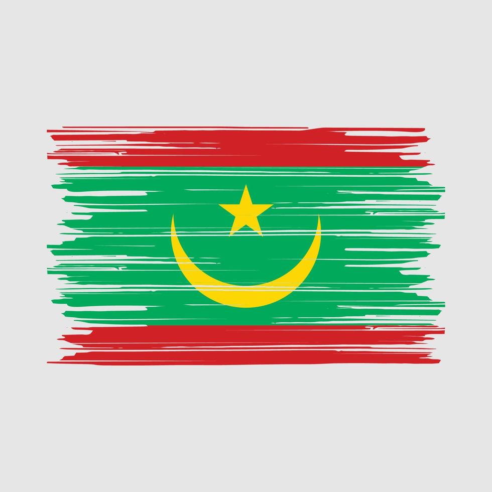 cepillo de bandera de mauritania vector