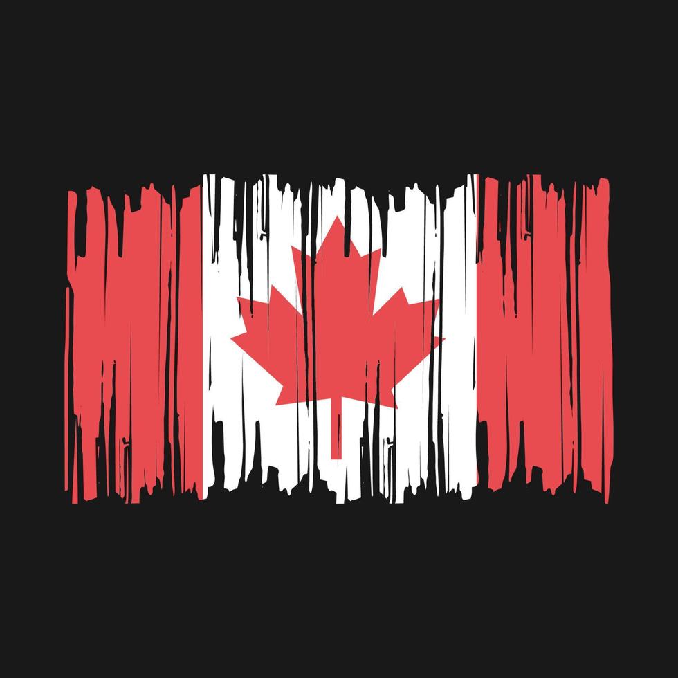 Ilustración de vector de pincel de bandera de canadá