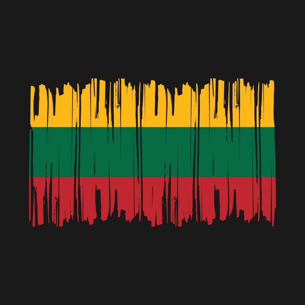 Lithuania Flag Brush Vector Illustration