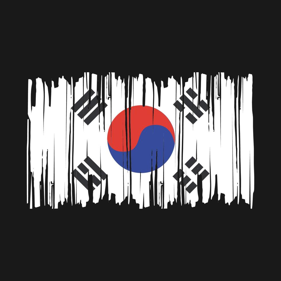 South Korea Flag Brush Vector Illustration