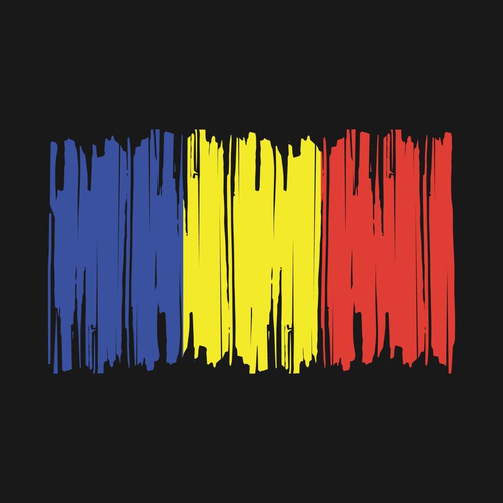 Romania Flag Brush Vector Illustration