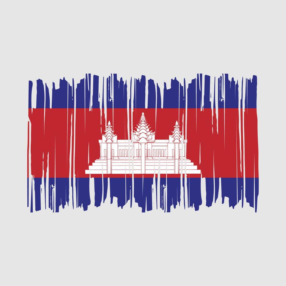 Cambodia Flag Brush Vector Illustration
