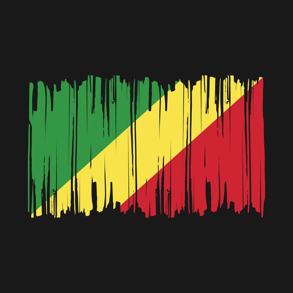 Congo Flag Brush Vector Illustration