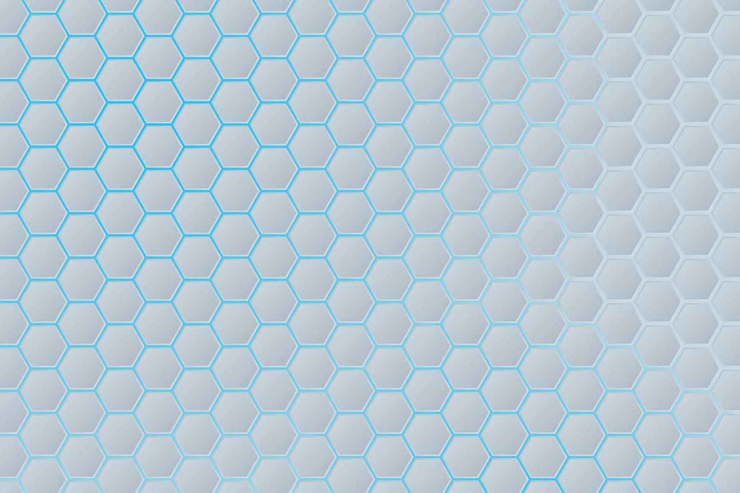 Abstract white geometric hexagon grid background with navy blue gradient backlight vector