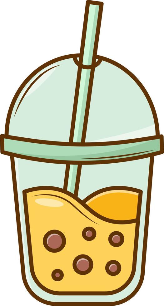 Bubble drink illustration. Fast food menu. vector