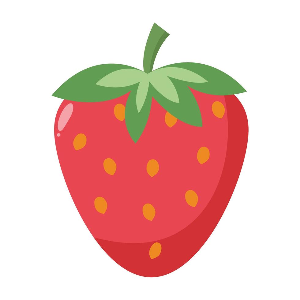 Strawberry fruit. Flat vector illustration.