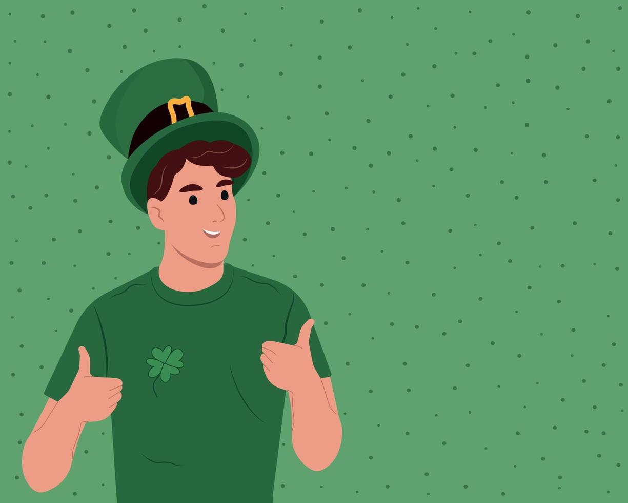 Irish shamrock hats celebrate St. Patrick's Day. Banner with place for text. vector