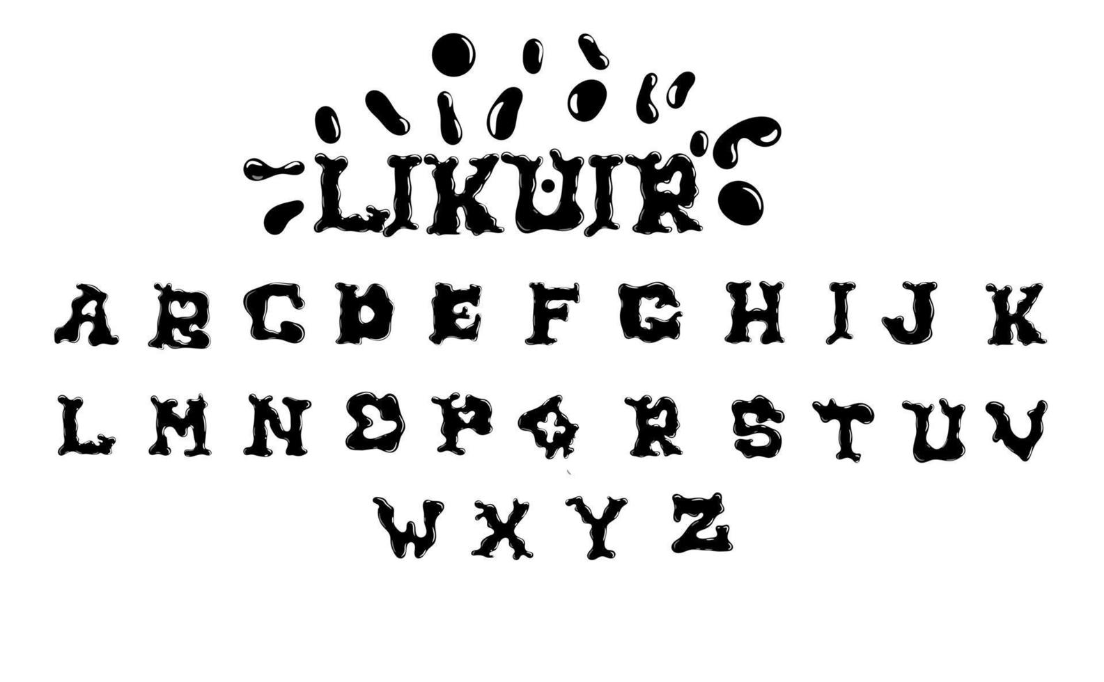 tipografía. pintada. caligrafía. alfabeto. fuente vector
