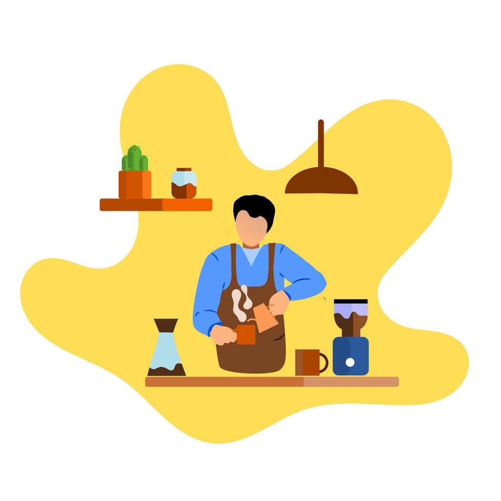 barista. coffee maker. coffee shop. delicious coffee vector