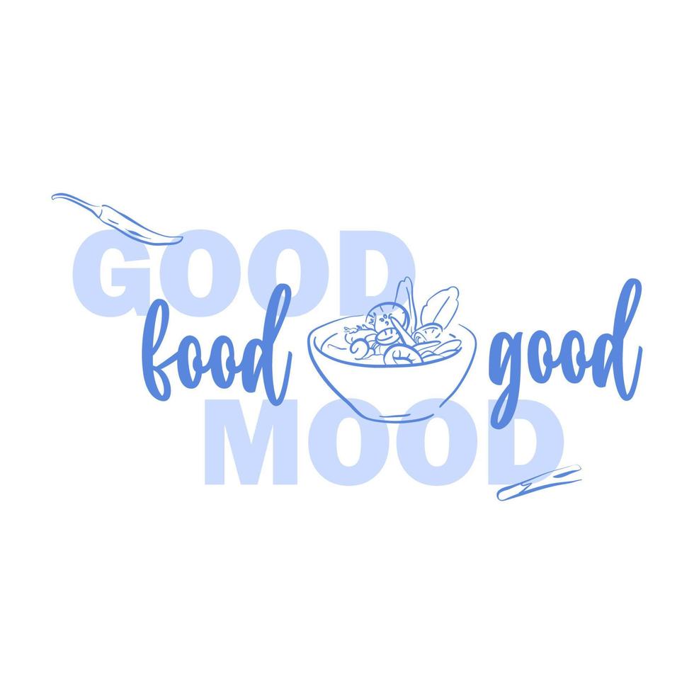 Good food good mood poster vector