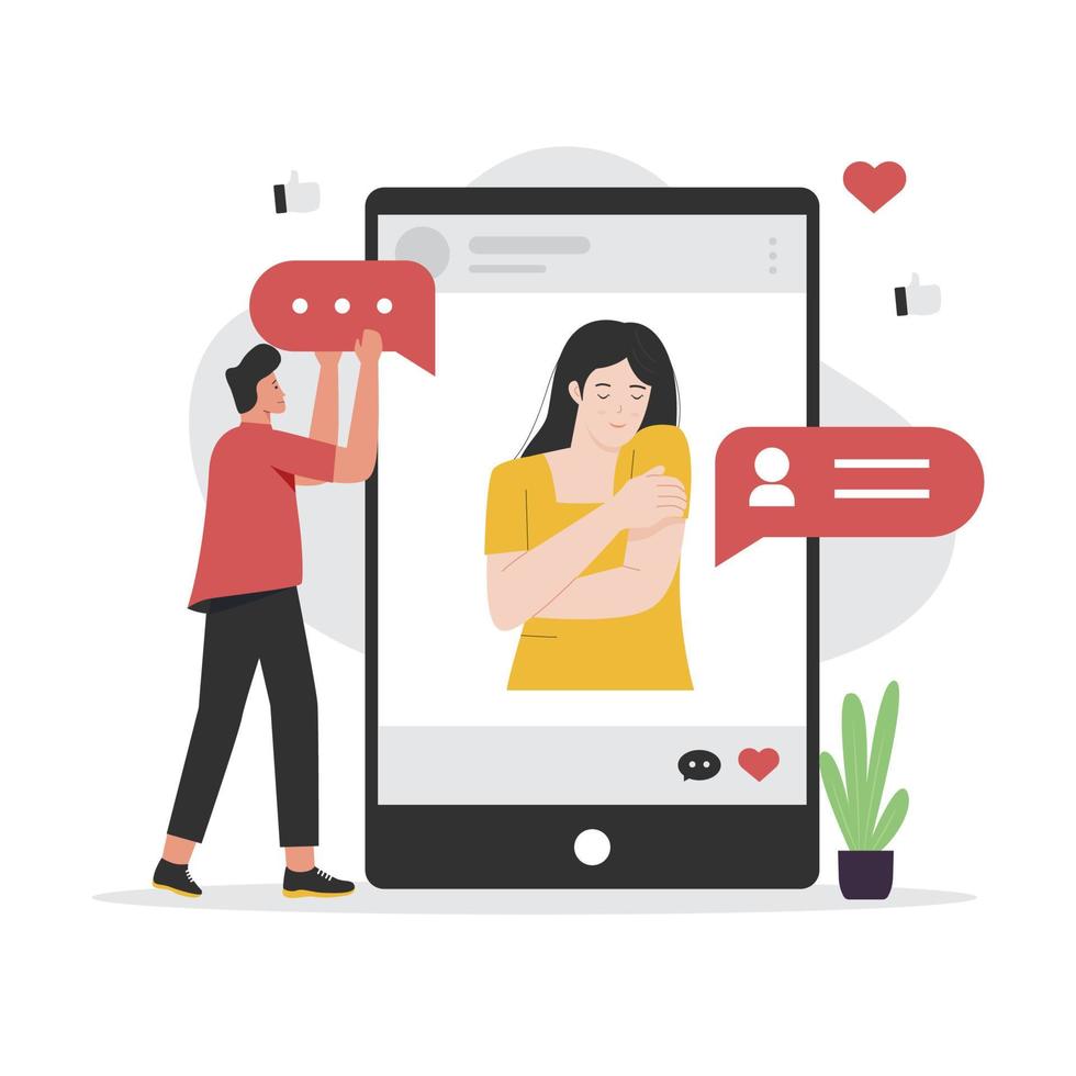 Vector concept of comment other picture on social media