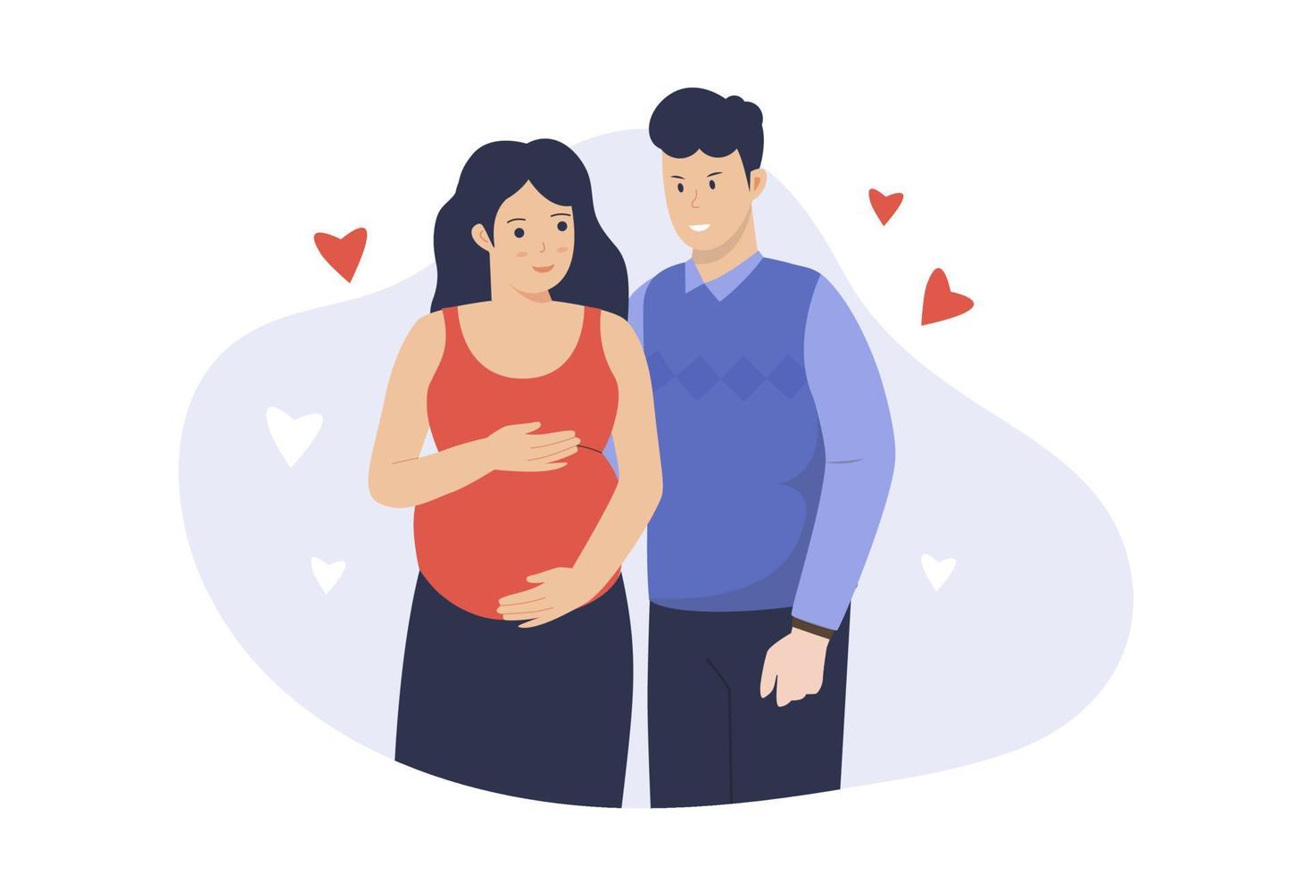 Young couple expecting a child birth vector