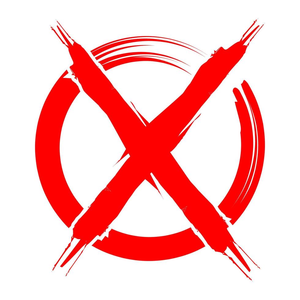 Red X sign symbol, icon, letter x sign, no sign design vector illustration
