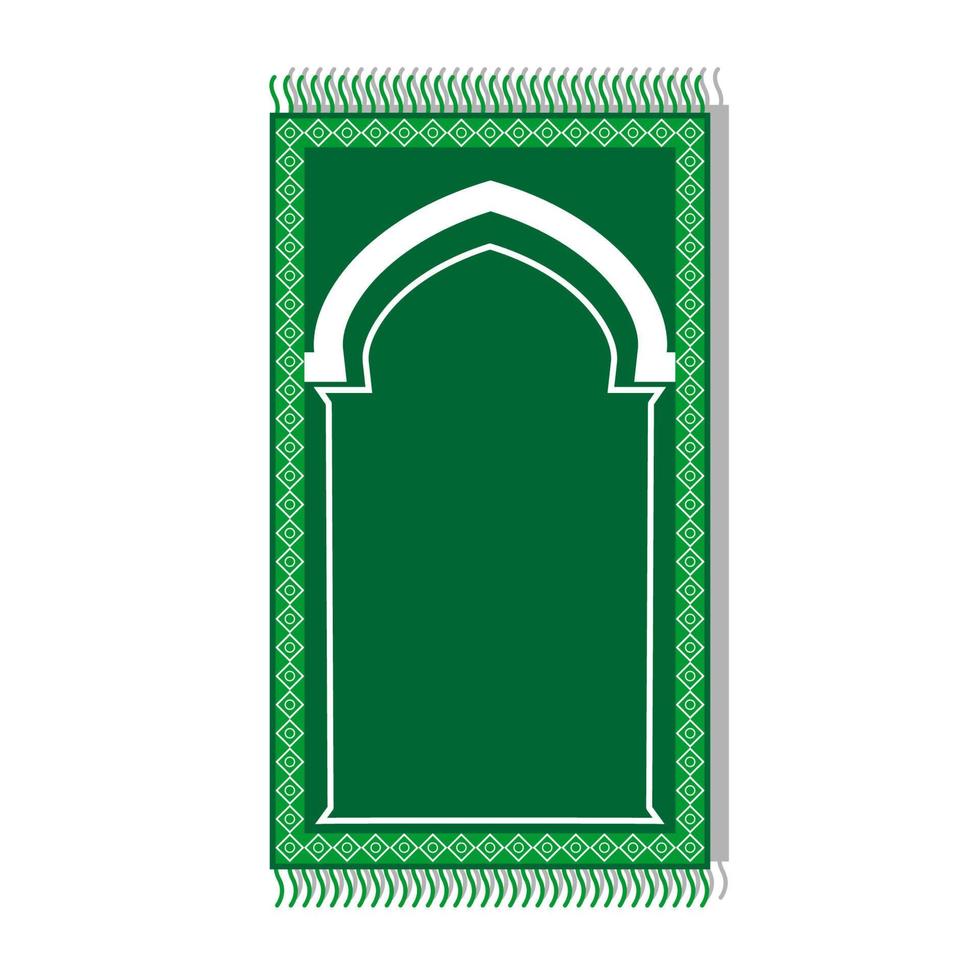 Prayer rug icon symbol logo, sajadah for moslem prayer green design ramadan icon vector illustration