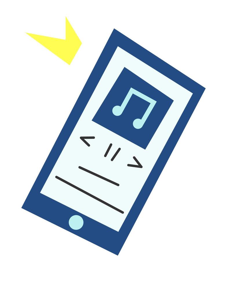 inteligente teléfono monitor jugando música. icono. plano vector