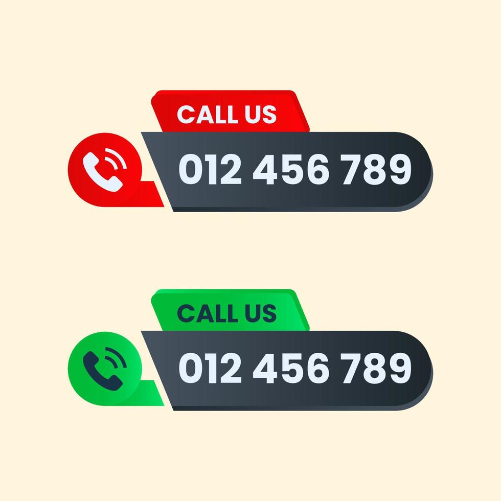 call us button with number vector