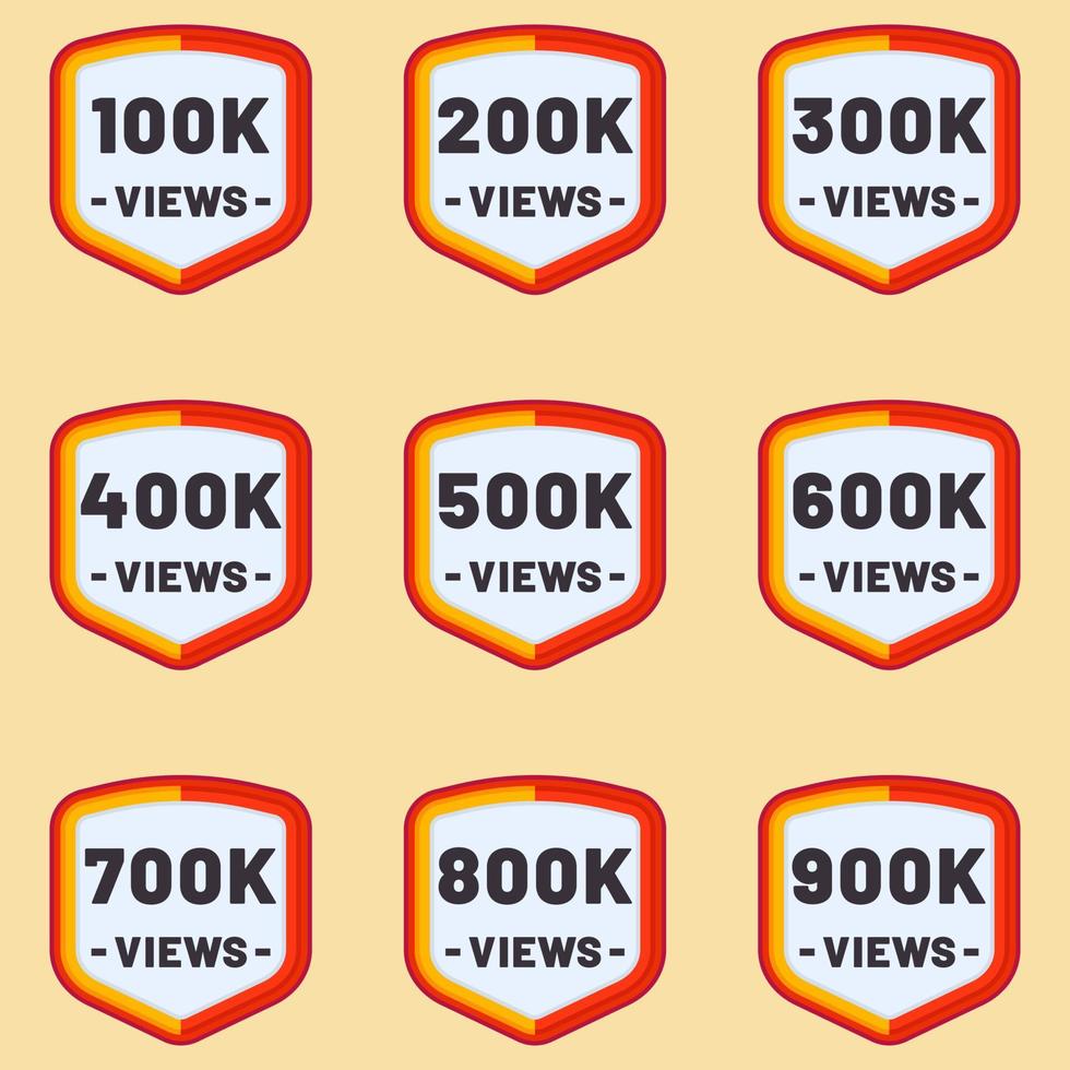 puntos de vista logo 100k a 900k más puntos de vista celebracion Insignia conjunto vector