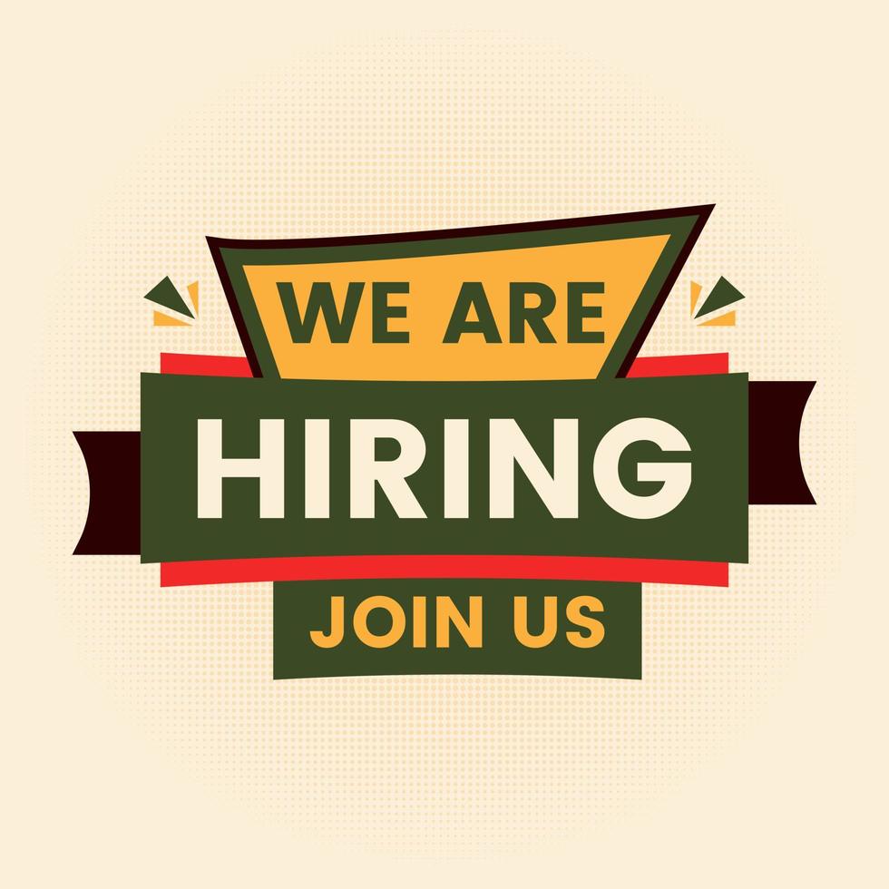 we are hiring join us announcement banner vector