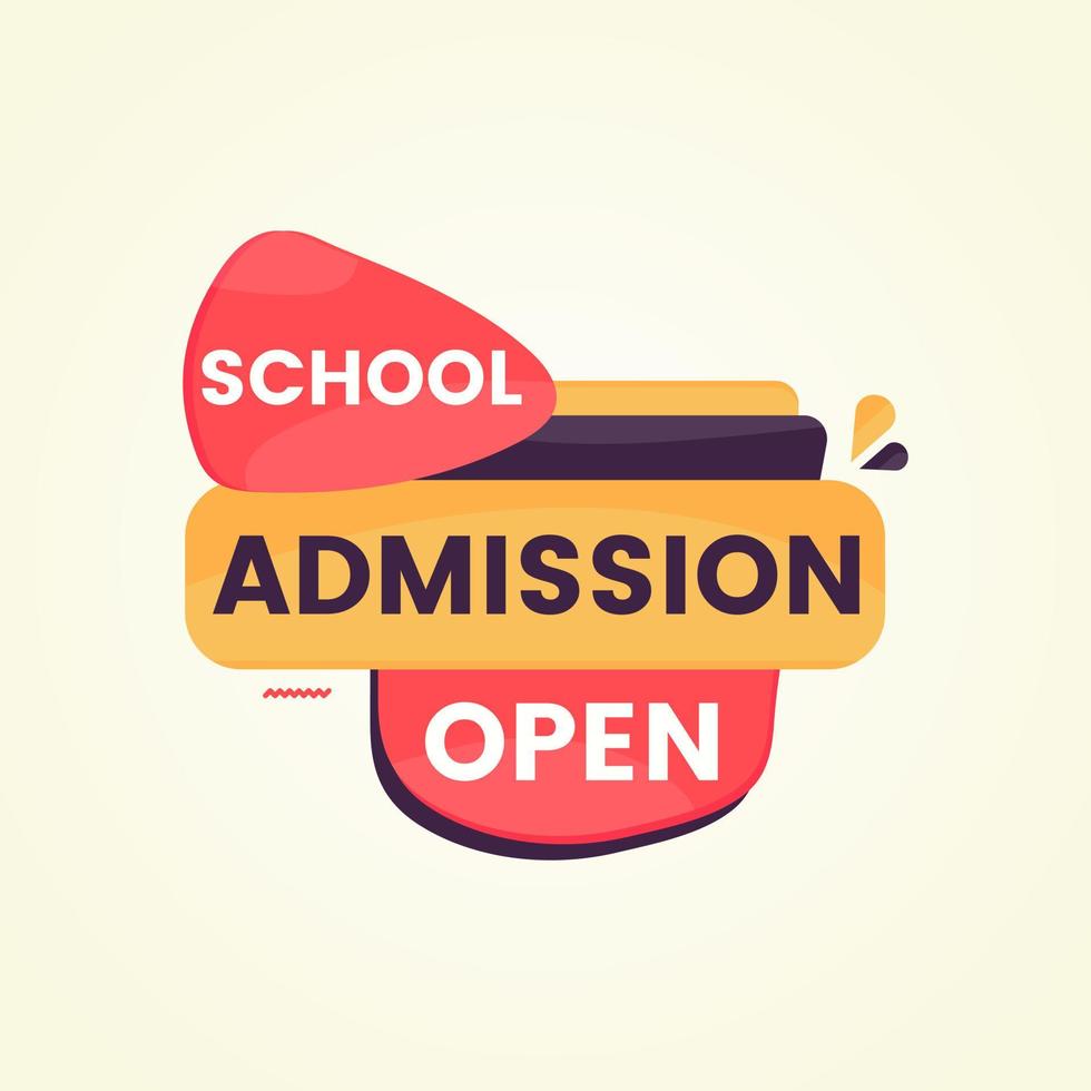 colorful school admission open banner sticker label for social media post template vector