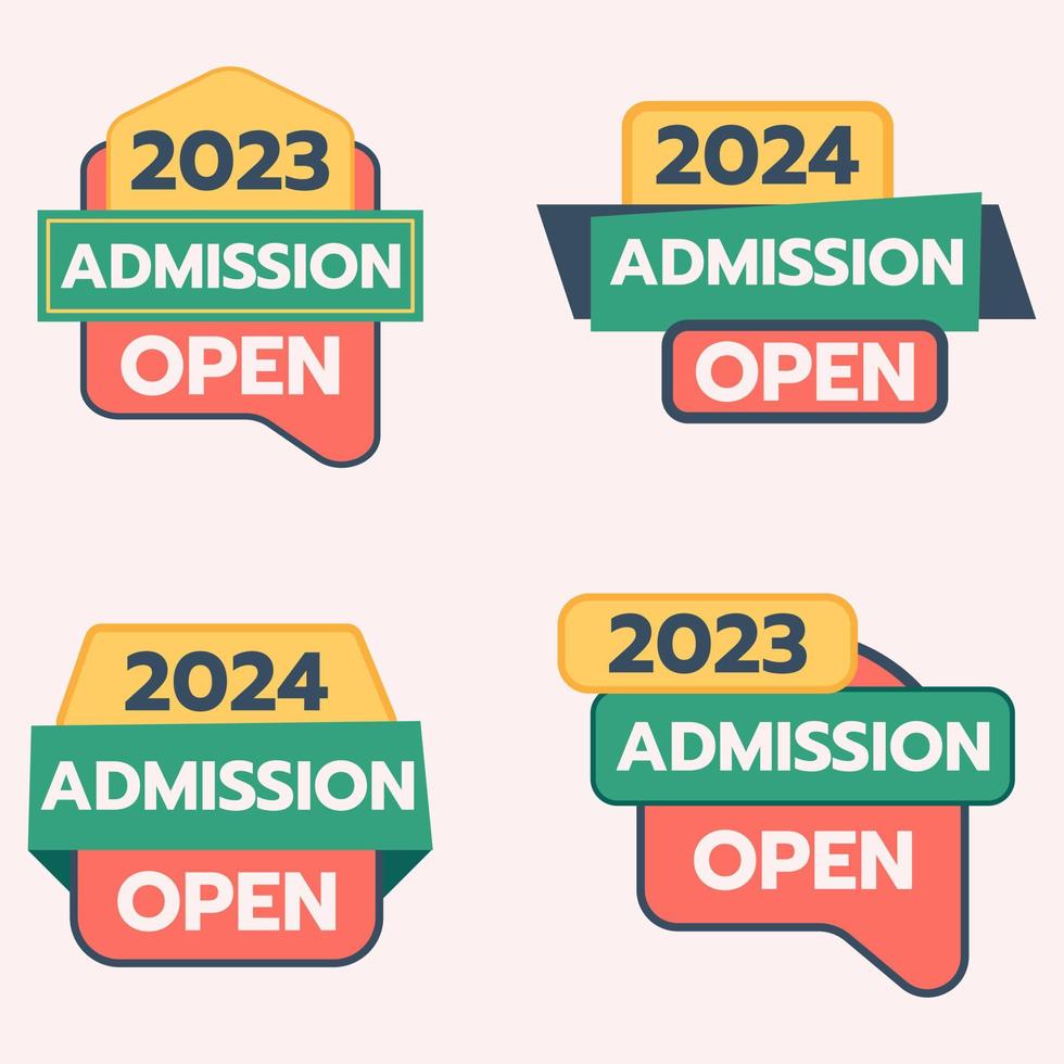 2024 admission open banner set vector for social media post template