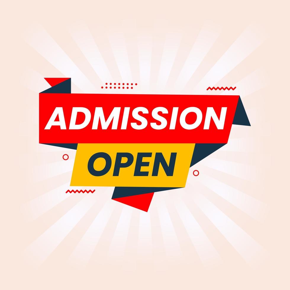 admission open banner abstract school college coaching clipart vector