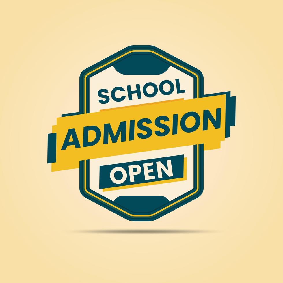 colorful school admission open banner sticker label for social media post template vector