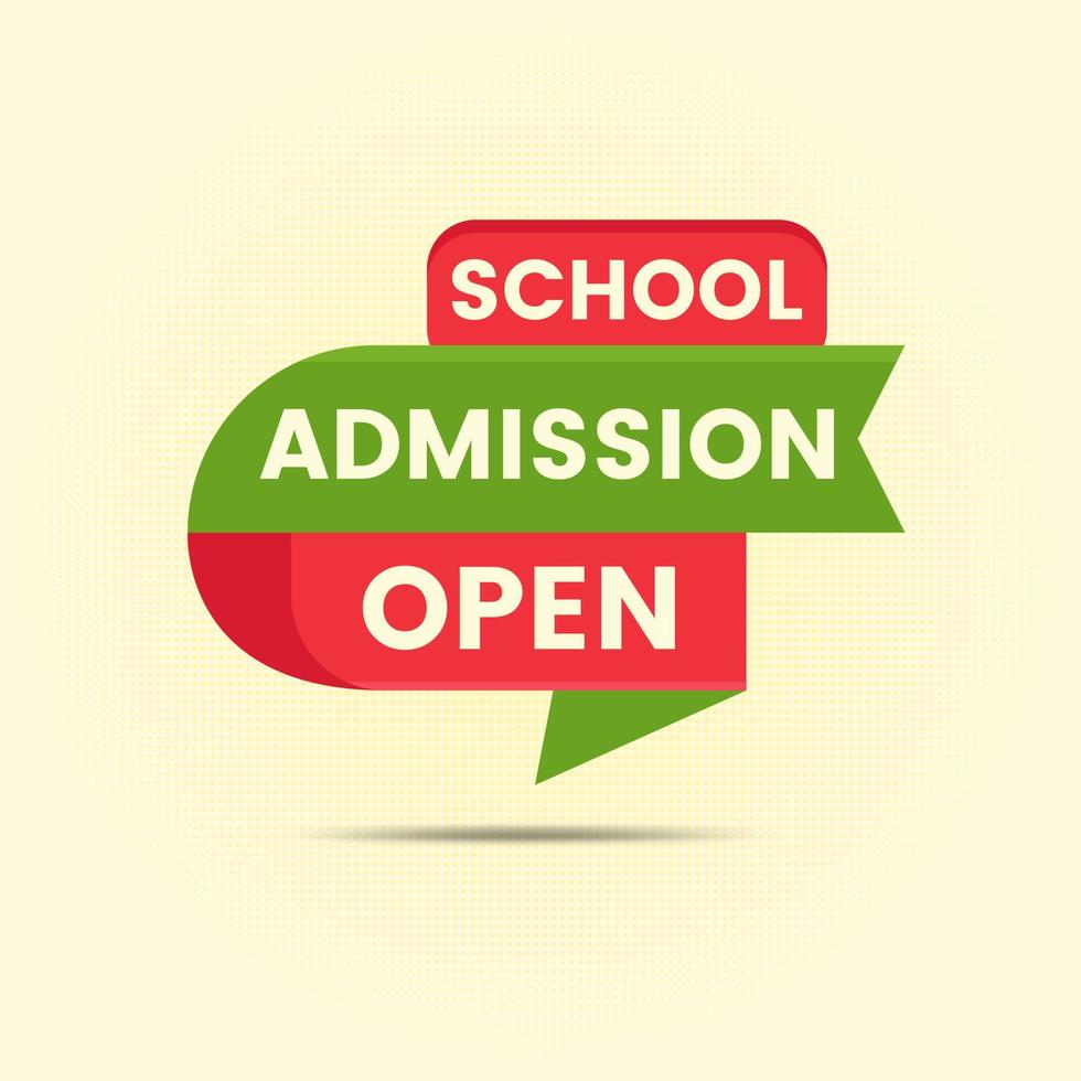 colorful school admission open banner sticker label for social media post template vector