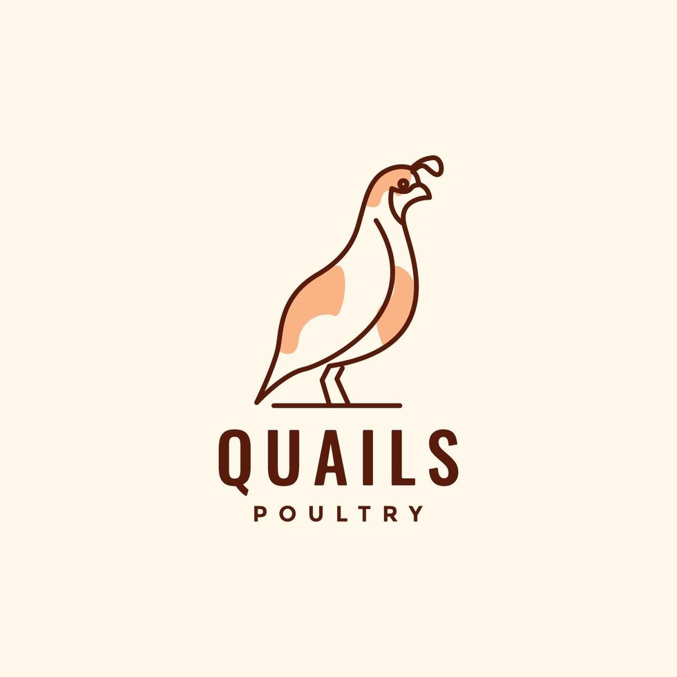 bird quails poultry little chicken meat egg lines abstract modern logo design vector icon illustration