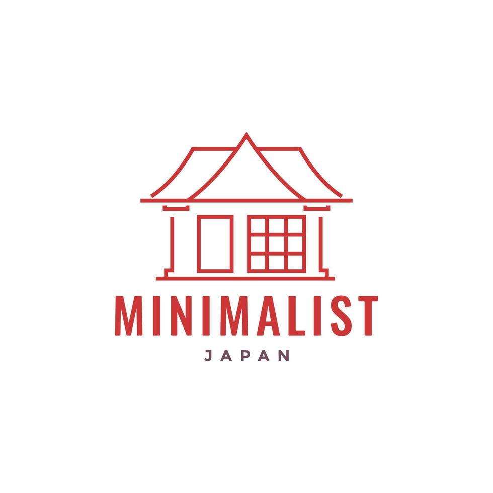home culture wood minimal japanese village simple minimal logo design vector
