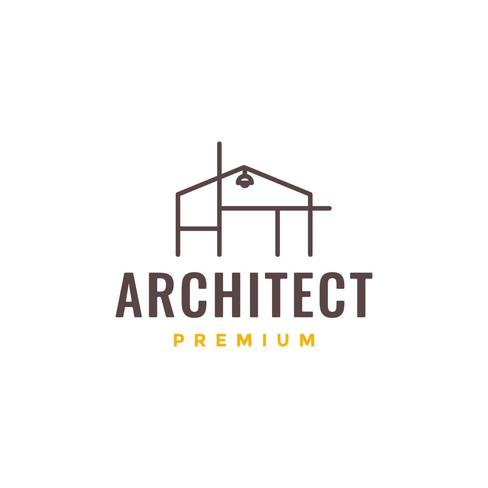 minimalist future architecture structure home line logo design vector icon