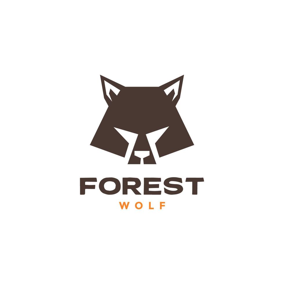 animal forest beast carnivore head wolf polygonal flat modern logo design vector icon