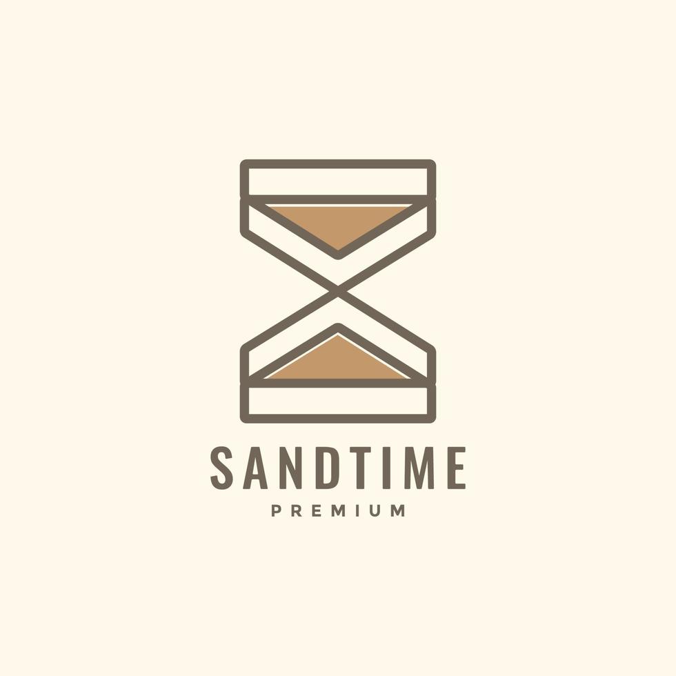 watch time clock sand ancient geometric line minimal logo design vector