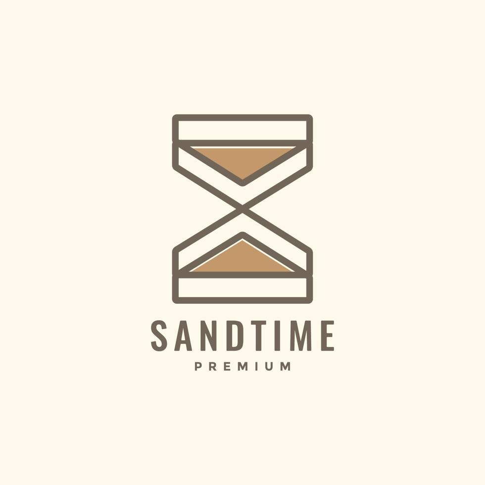 watch time clock sand ancient geometric line minimal logo design vector