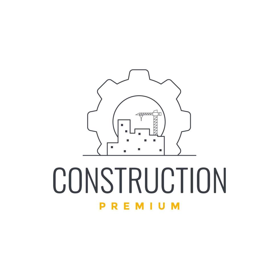 construction gear services crane building minimal line logo design vector icon 20528709 Vector