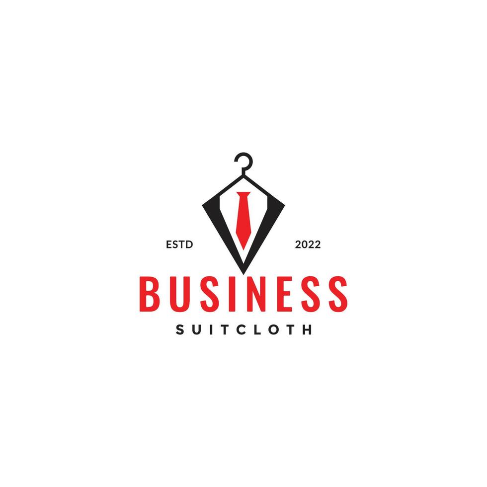 man business suit red tie formal simple modern logo design vector icon illustration