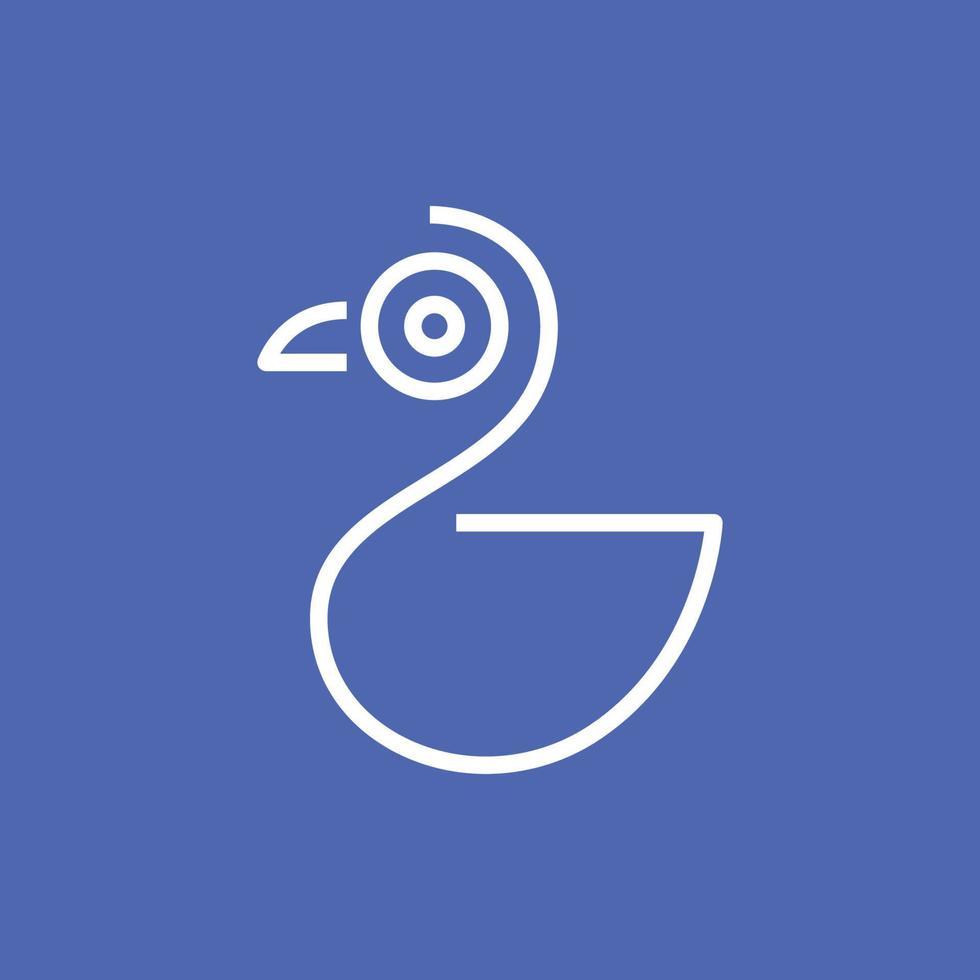 geometric animal poultry duck modern simple geometric logo design vector