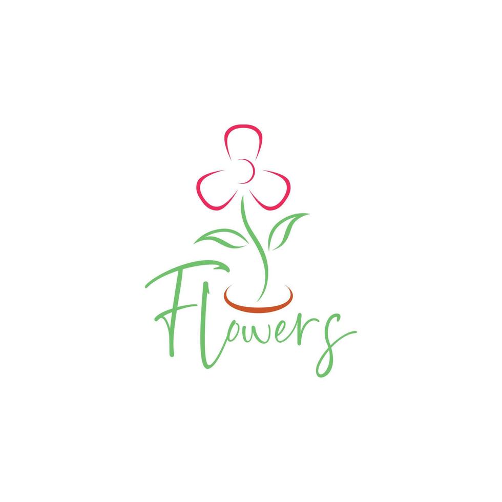 art flower feminine shape plant gardening modern logo design vector icon illustration