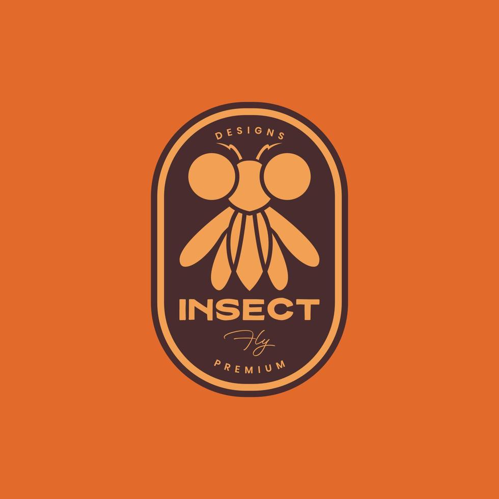 insecto animal mosca alas geométrico bagde Clásico limpiar logo diseño vector