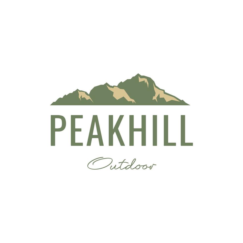 peak high hill outdoor nature hipster vintage logo design vector icon illustration
