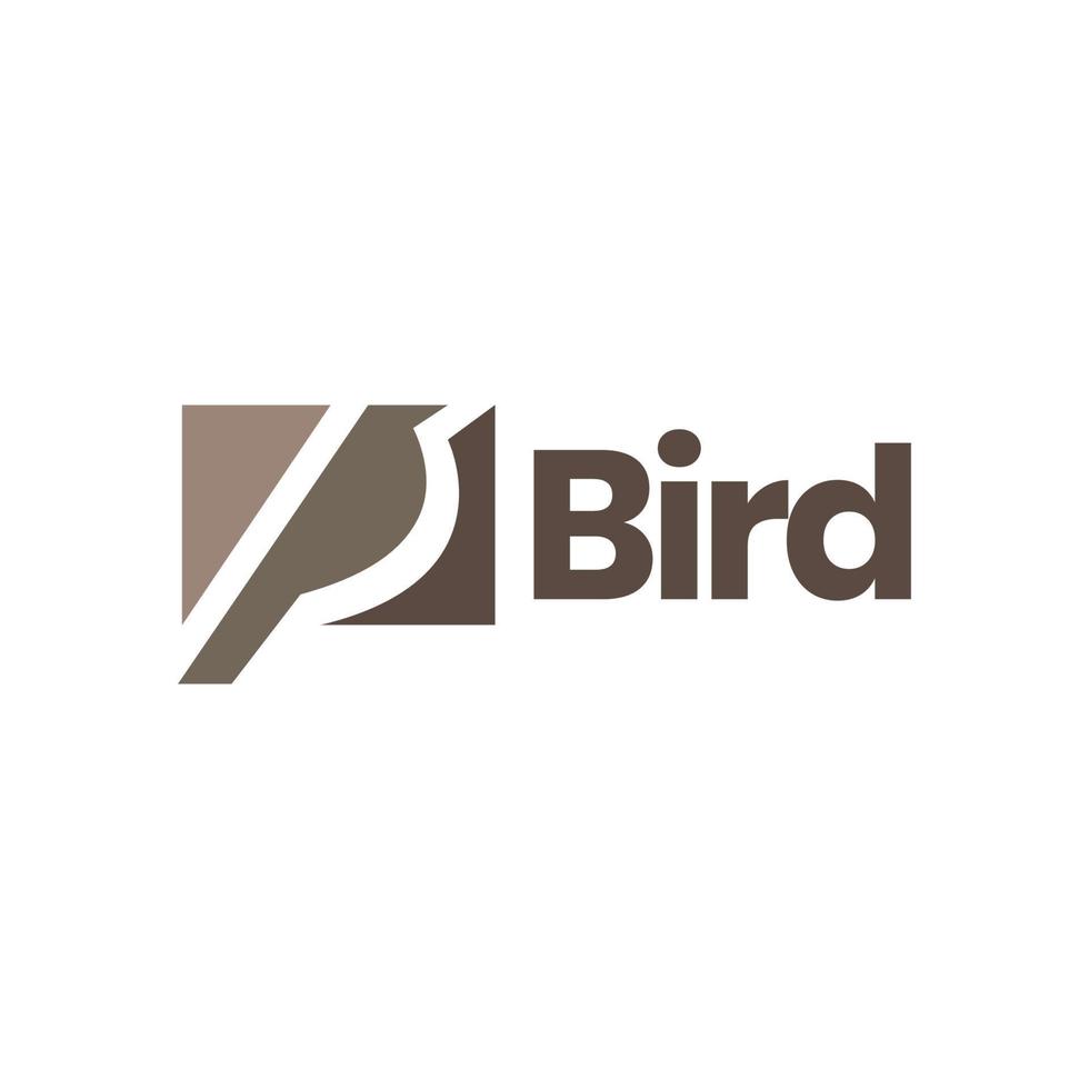 animal little bird geometric modern color flat logo design vector