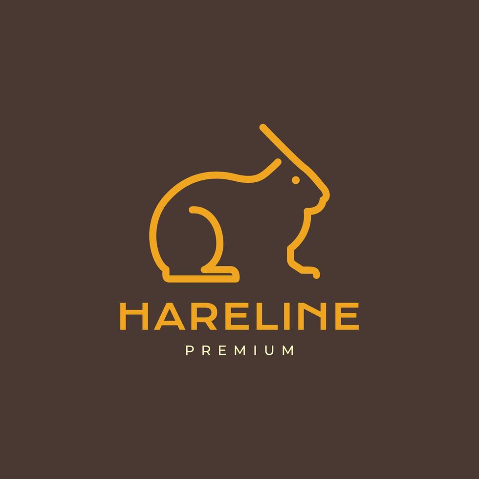 animal pets rabbit hare geometric modern line simple minimal logo design vector