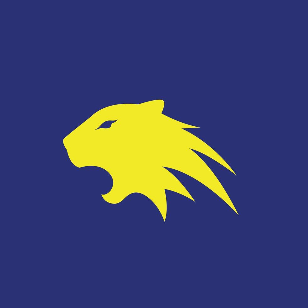 cabeza bestia animal rugido leopardo pantera plano moderno sencillo logo diseño vector icono ilustración