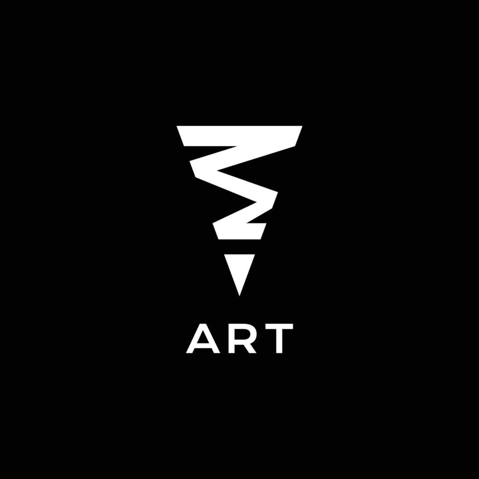 pencil art zigzag modern shape minimalist logo design vector icon illustration