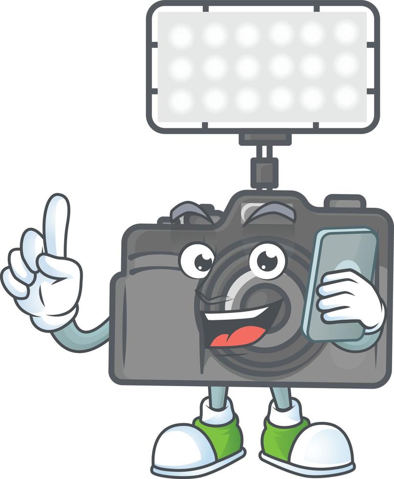 Photo Camera With Lighting icon design vector